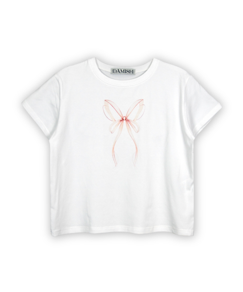 DAMISH（ダミシュ）の「リボンバタフライTシャツ_ホワイト（Tシャツ/カットソー・レディース・ホワイト・SMALL/MEDIUM）」の3枚目の写真
