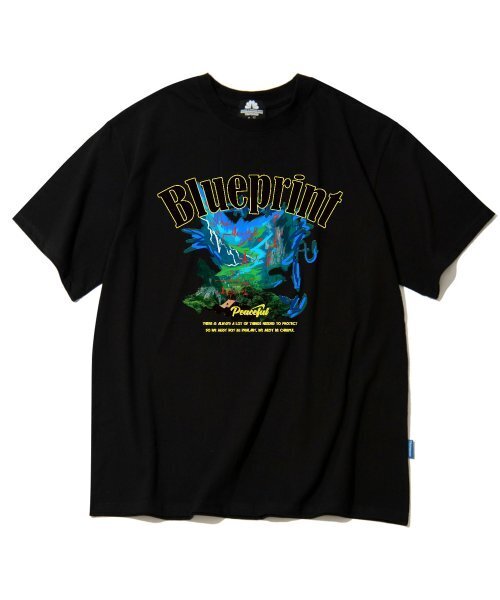 TRIPSHION(トリップション)の「ブループリントグラフィックTシャツ - ブラック(Tシャツ/カットソー・メンズ・その他・X-LARGE/MEDIUM/LARGE)」の1枚目の写真