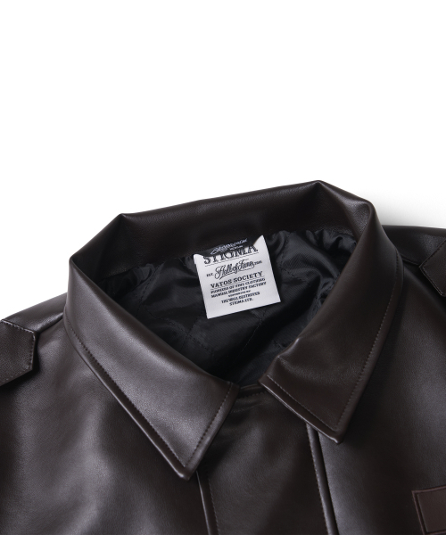STIGMA(スティグマ)の「A-2 OVERSIZED CROP FAUX LEATHER JACKET(ライダースジャケット・メンズ・その他・MEDIUM/LARGE/X-LARGE)」の3枚目の写真