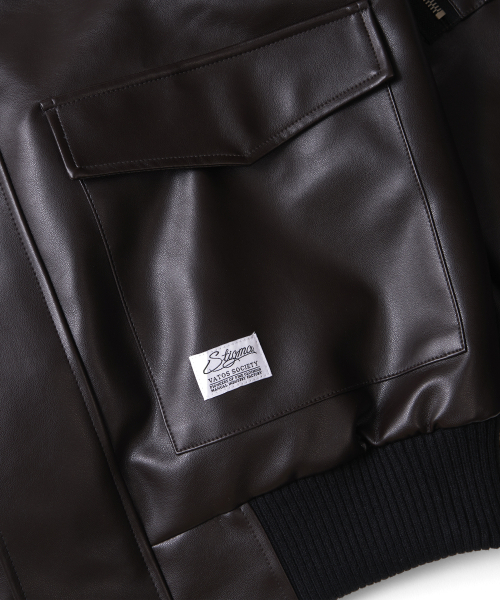 STIGMA(スティグマ)の「A-2 OVERSIZED CROP FAUX LEATHER JACKET(ライダースジャケット・メンズ・その他・MEDIUM/LARGE/X-LARGE)」の7枚目の写真