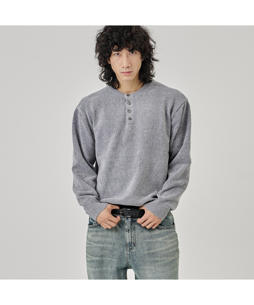 THE-ABON(エイボン)の「エステルボタンTグレー(Tシャツ/カットソー・メンズ・グレー・LARGE/X-LARGE)」の1枚目の写真