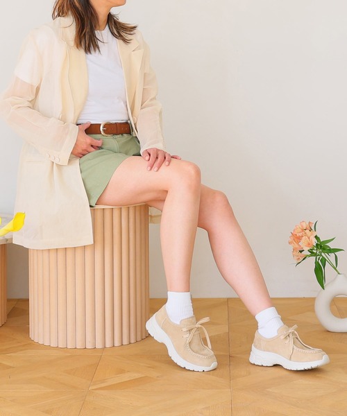 MODE KAORI(モードカオリ)の「【本革】スニーカーミックスモカシンシューズ/62105(モカシン/デッキシューズ・レディース・ブラック/ベージュ/キャメル/ダークブラウン・23.5cm/23cm/24.5cm/24cm/22.5cm)」の12枚目の写真
