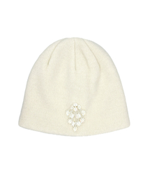 OTHER-worldly（アザーワールドリー）の「Drop Beads Angora Short Beanie [Ivory]（ニットキャップ/ビーニー）」