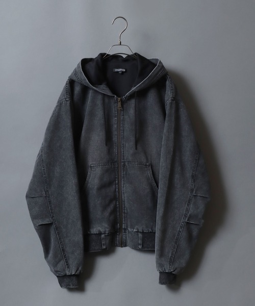 ANPAS(アンパス)の「Duck Canvas Full-Zip Hoodie/ダックフルジップパーカー フーディー メンズ レディース ブルゾン アウター(ブルゾン・メンズ・ブルー/キャメル/チャコールグレー/ブラック・M/L)」の5枚目の写真
