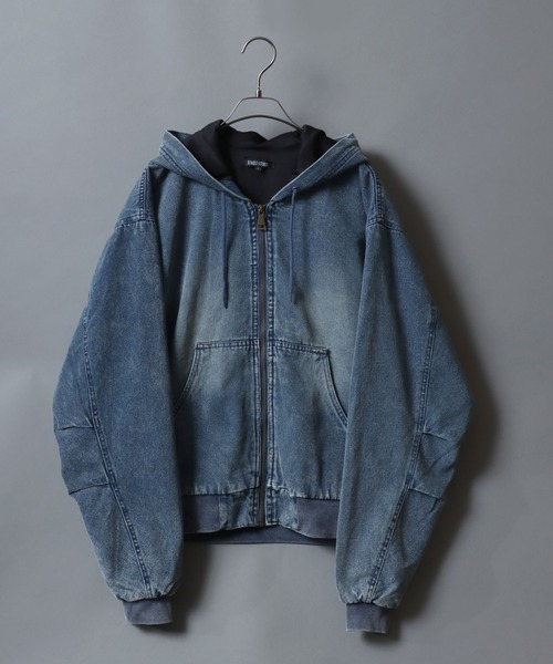 ANPAS(アンパス)の「Duck Canvas Full-Zip Hoodie/ダックフルジップパーカー フーディー メンズ レディース ブルゾン アウター(ブルゾン・メンズ・ブルー/キャメル/チャコールグレー/ブラック・M/L)」の8枚目の写真