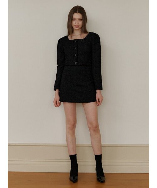 KINDABABY(カインダベイビー)の「black pearl tweed mini skirt(スカート・レディース・その他・SMALL/MEDIUM)」の1枚目の写真