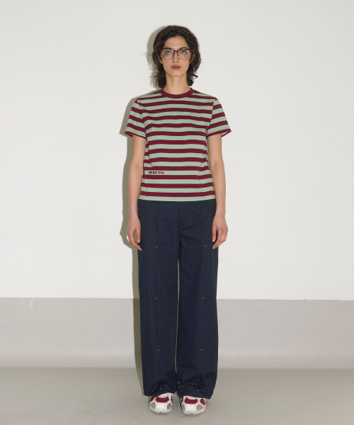 HERETIC(ヘレティック)の「HERETIC STRIPE T-SHIRT / wine(Tシャツ/カットソー・レディース・その他・FREE)」の2枚目の写真