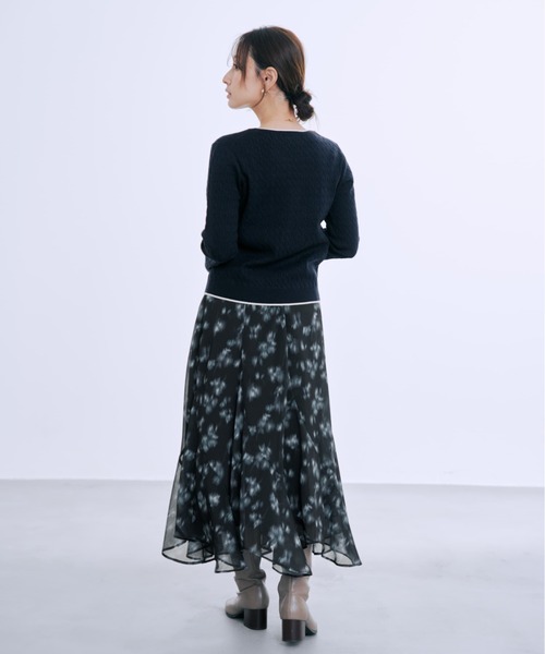 COHINA(コヒナ)の「ミニケーブルリブニット 【低身長・小柄女性】(ニット/セーター・レディース・ネイビー/ホワイト×ブラック/ホワイト/グリーン・ONE SIZE)」の14枚目の写真