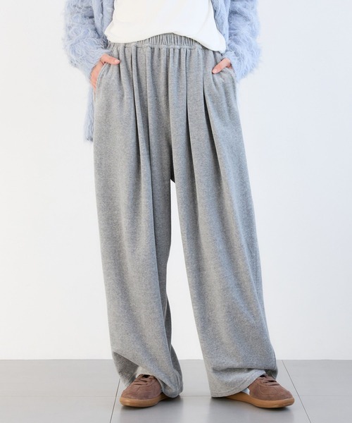 BARNYARDSTORM（バンヤードストーム）の「BARNYARDSTORM / ベロアタックギャザーパンツ / マシンウォッシャブル（その他パンツ・レディース・グレー/ブラック・FREE）」の9枚目の写真