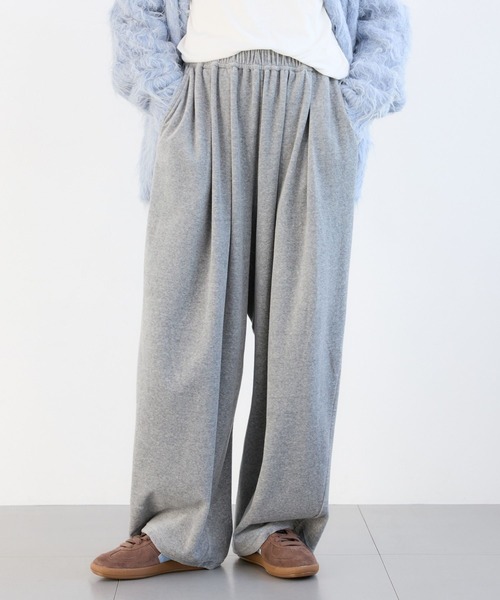 BARNYARDSTORM（バンヤードストーム）の「BARNYARDSTORM / ベロアタックギャザーパンツ / マシンウォッシャブル（その他パンツ・レディース・グレー/ブラック・FREE）」の14枚目の写真