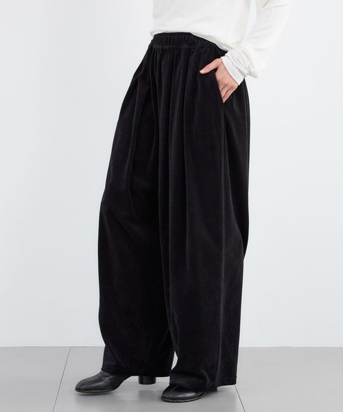 BARNYARDSTORM（バンヤードストーム）の「BARNYARDSTORM / ベロアタックギャザーパンツ / マシンウォッシャブル（その他パンツ・レディース・グレー/ブラック・FREE）」の12枚目の写真