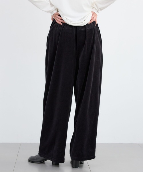 BARNYARDSTORM（バンヤードストーム）の「BARNYARDSTORM / ベロアタックギャザーパンツ / マシンウォッシャブル（その他パンツ・レディース・グレー/ブラック・FREE）」の3枚目の写真