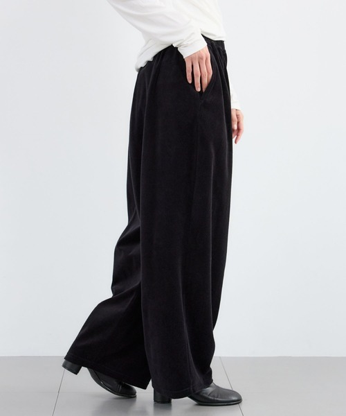 BARNYARDSTORM（バンヤードストーム）の「BARNYARDSTORM / ベロアタックギャザーパンツ / マシンウォッシャブル（その他パンツ・レディース・グレー/ブラック・FREE）」の4枚目の写真