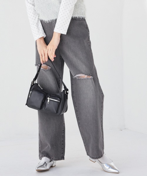 Honeys(ハニーズ)の「ダメージデニムパンツ(デニムパンツ・レディース・グレー/ライトグレー/ブルー系その他/ブルー系その他3・L/LL/M/S/SS)」の1枚目の写真