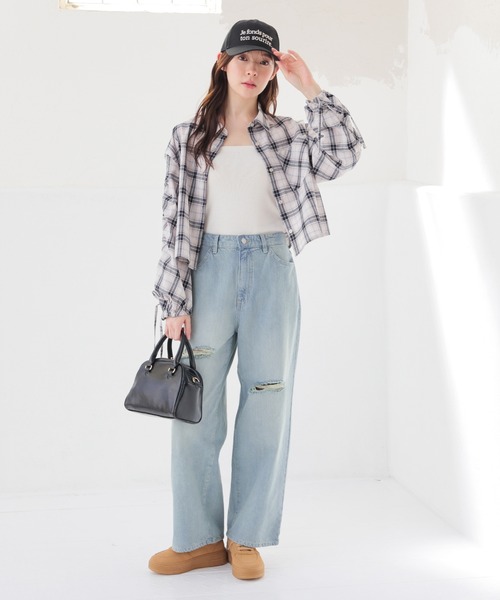 Honeys(ハニーズ)の「ダメージデニムパンツ(デニムパンツ・レディース・グレー/ライトグレー/ブルー系その他/ブルー系その他3・L/LL/M/S/SS)」の5枚目の写真