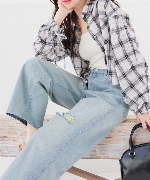 Honeys(ハニーズ)の「ダメージデニムパンツ(デニムパンツ・レディース・グレー/ライトグレー/ブルー系その他/ブルー系その他3・L/LL/M/S/SS)」の8枚目の写真