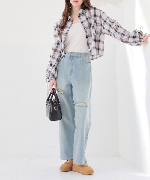 Honeys(ハニーズ)の「ダメージデニムパンツ(デニムパンツ・レディース・グレー/ライトグレー/ブルー系その他/ブルー系その他3・L/LL/M/S/SS)」の9枚目の写真