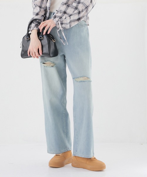 Honeys(ハニーズ)の「ダメージデニムパンツ(デニムパンツ・レディース・グレー/ライトグレー/ブルー系その他/ブルー系その他3・L/LL/M/S/SS)」の10枚目の写真