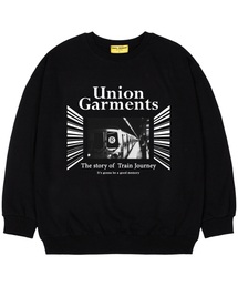 [起毛]レトロオーバーサイズスウェットTシャツブラック