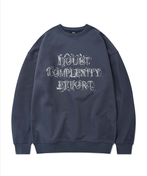 KANEITEI(カネイテイ)の「DISTRESSED DOUBT CREWNECK (BLUE)(スウェット・レディース・ブルー・MEDIUM/LARGE/X-LARGE)」の1枚目の写真