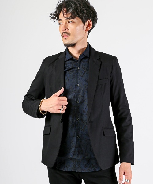 LUXSTYLE(ラグスタイル)の「Garson Wave(ギャルソンウェーブ)日本製ペイズリー柄ホリゾンタルカラーシャツ(シャツ/ブラウス・メンズ・グレイッシュベージュ/ブルー/ネイビー・M/L)」の6枚目の写真