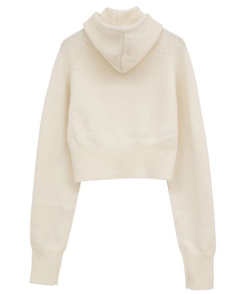 CLANE（クラネ）の「【CLANE/クラネ】SHORT KNIT HOODIE/ショートニットフーディ（ニット/セーター・レディース・アイボリー/カーキ・1）」の8枚目の写真