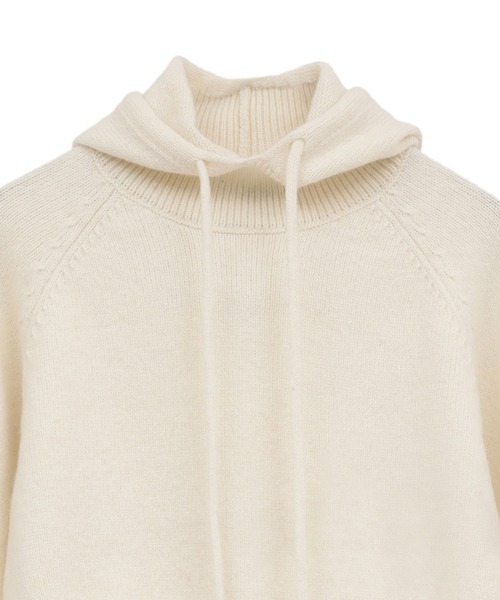 CLANE（クラネ）の「【CLANE/クラネ】SHORT KNIT HOODIE/ショートニットフーディ（ニット/セーター・レディース・アイボリー/カーキ・1）」の9枚目の写真