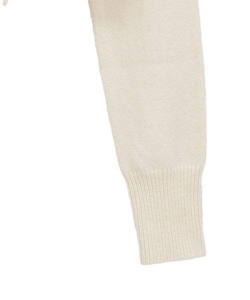 CLANE（クラネ）の「【CLANE/クラネ】SHORT KNIT HOODIE/ショートニットフーディ（ニット/セーター・レディース・アイボリー/カーキ・1）」の10枚目の写真
