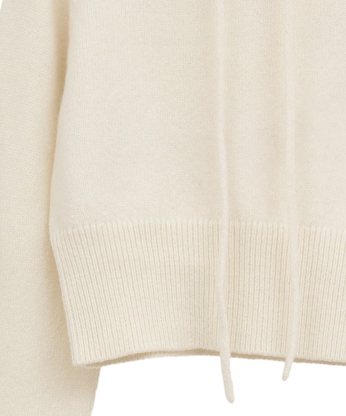 CLANE（クラネ）の「【CLANE/クラネ】SHORT KNIT HOODIE/ショートニットフーディ（ニット/セーター・レディース・アイボリー/カーキ・1）」の11枚目の写真
