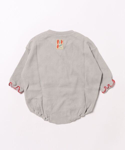 MARKEY'S（マーキーズ）の「ワッフルナガソデボディシャツ（ロンパース・キッズ・グレー/オフホワイト/イエロー・80/70）」の11枚目の写真