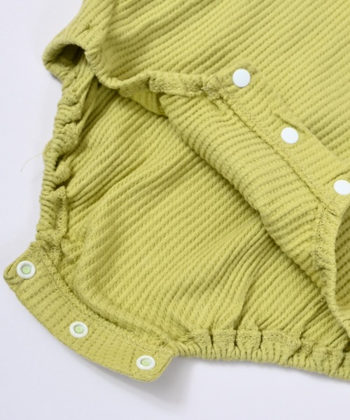 MARKEY'S（マーキーズ）の「ワッフルナガソデボディシャツ（ロンパース・キッズ・グレー/オフホワイト/イエロー・80/70）」の8枚目の写真