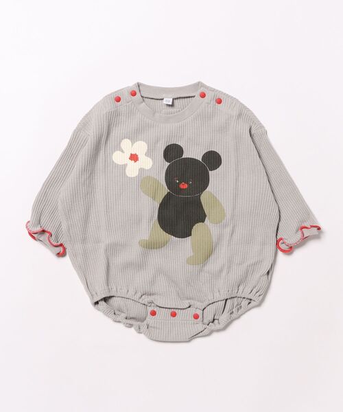MARKEY'S（マーキーズ）の「ワッフルナガソデボディシャツ（ロンパース・キッズ・グレー/オフホワイト/イエロー・80/70）」の10枚目の写真
