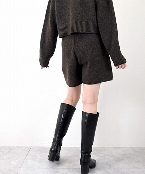 STYLEBLOCK(スタイルブロック)の「メランジニットショートパンツ(その他パンツ・レディース・ブラック/グレー/チャコールグレー/ブラウン・M)」の7枚目の写真