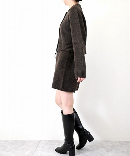 STYLEBLOCK(スタイルブロック)の「メランジニットショートパンツ(その他パンツ・レディース・ブラック/グレー/チャコールグレー/ブラウン・M)」の8枚目の写真