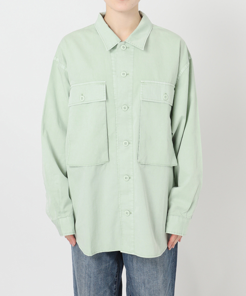 Spick & Span(スピックアンドスパン)の「J.J.Mercer / ジェイジェイマーサー 別注 シャツジャケット(シャツ/ブラウス・レディース・アイボリー/カーキ・FREE)」の20枚目の写真