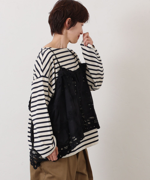 JOURNAL STANDARD LUXE（ジャーナルスタンダード　ラックス）の「バテンレース キャミブラウス（キャミソール・レディース・ブラック/ホワイト・FREE）」の3枚目の写真