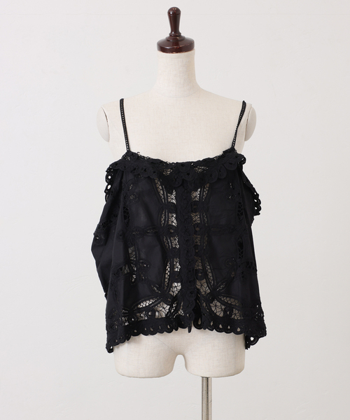 JOURNAL STANDARD LUXE（ジャーナルスタンダード　ラックス）の「バテンレース キャミブラウス（キャミソール・レディース・ブラック/ホワイト・FREE）」の17枚目の写真