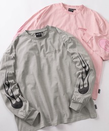 THRASHER | 【70】【THRASHER/スラッシャー】ピグメント加工 ワンポイント刺繍 袖フレイム バックプリント ロングスリーブTシャツ(Tシャツ/カットソー)