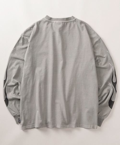 THRASHER（スラッシャー）の「【70】【THRASHER/スラッシャー】ピグメント加工 ワンポイント刺繍 袖フレイム バックプリント ロングスリーブTシャツ（Tシャツ/カットソー・メンズ・グレー/チャコールグレー/ライトグレー/ダークグレー/ブラウン/ブラウン系その他/ピンク/ピンク系その他・M/L/XL）」の10枚目の写真