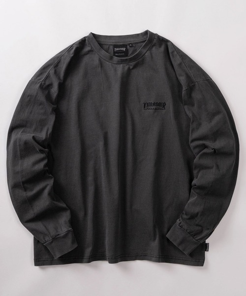 THRASHER（スラッシャー）の「【70】【THRASHER/スラッシャー】ピグメント加工 ワンポイント刺繍 袖フレイム バックプリント ロングスリーブTシャツ（Tシャツ/カットソー・メンズ・グレー/チャコールグレー/ライトグレー/ダークグレー/ブラウン/ブラウン系その他/ピンク/ピンク系その他・M/L/XL）」の12枚目の写真