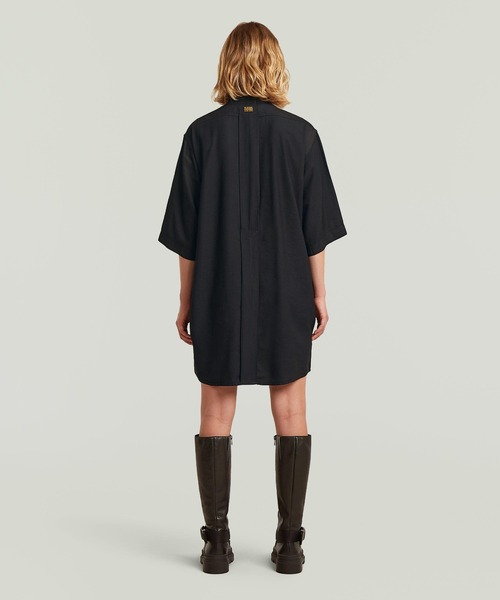 G-STAR（ジースター）の「Shirt Dress/スタンドカラーシャツワンピース/バンドカラー（ワンピース・レディース・ダークブラック・SMALL/MEDIUM/X-SMALL）」の3枚目の写真