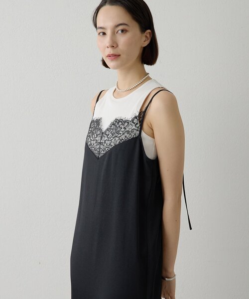 Whim Gazette（ウィムガゼット）の「レースロングキャミ（キャミソール・レディース・ホワイト系その他/ブラック・FREE）」の4枚目の写真