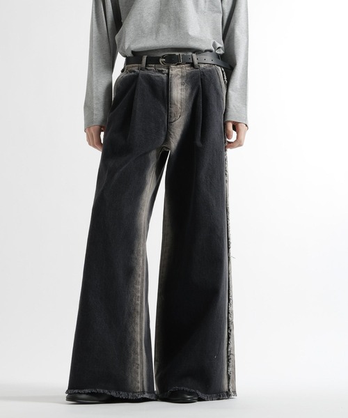 HARE(ハレ)の「フレームラインデニムパンツ(HARE)(デニムパンツ・メンズ・ブラック/ブルー・SMALL/MEDIUM)」の2枚目の写真