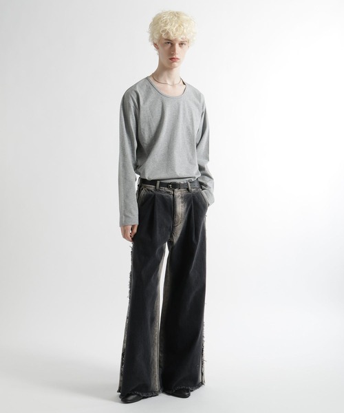 HARE(ハレ)の「フレームラインデニムパンツ(HARE)(デニムパンツ・メンズ・ブラック/ブルー・SMALL/MEDIUM)」の5枚目の写真