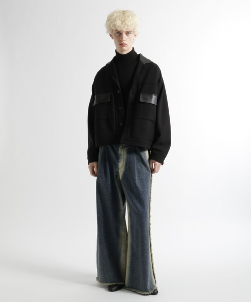 HARE(ハレ)の「フレームラインデニムパンツ(HARE)(デニムパンツ・メンズ・ブラック/ブルー・SMALL/MEDIUM)」の6枚目の写真