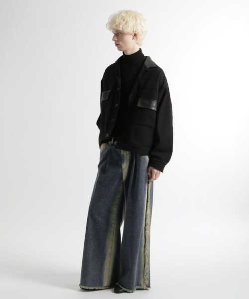 HARE(ハレ)の「フレームラインデニムパンツ(HARE)(デニムパンツ・メンズ・ブラック/ブルー・SMALL/MEDIUM)」の7枚目の写真