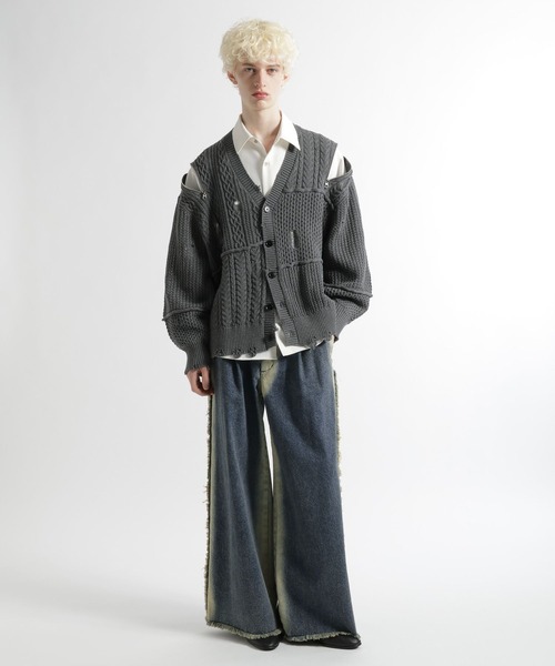 HARE(ハレ)の「フレームラインデニムパンツ(HARE)(デニムパンツ・メンズ・ブラック/ブルー・SMALL/MEDIUM)」の8枚目の写真