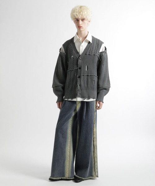 HARE(ハレ)の「フレームラインデニムパンツ(HARE)(デニムパンツ・メンズ・ブラック/ブルー・SMALL/MEDIUM)」の9枚目の写真