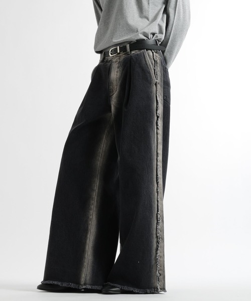 HARE(ハレ)の「フレームラインデニムパンツ(HARE)(デニムパンツ・メンズ・ブラック/ブルー・SMALL/MEDIUM)」の11枚目の写真