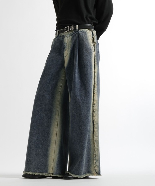 HARE(ハレ)の「フレームラインデニムパンツ(HARE)(デニムパンツ・メンズ・ブラック/ブルー・SMALL/MEDIUM)」の12枚目の写真